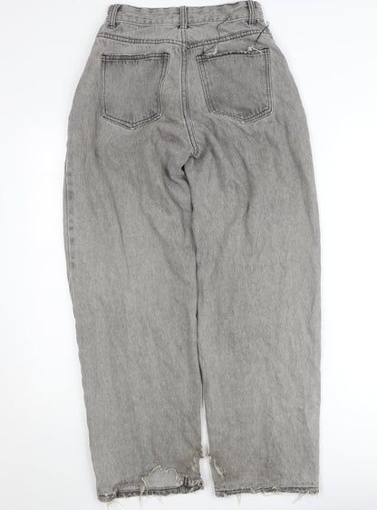 PrettyLittleThing Womens Grey High Rise Mom Jeans Size 4