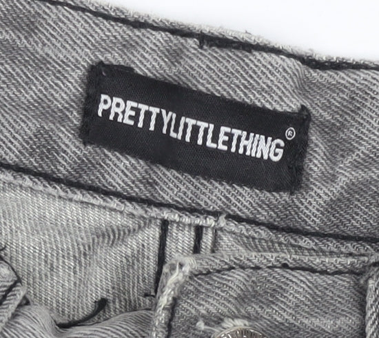 PrettyLittleThing Womens Grey High Rise Mom Jeans Size 4