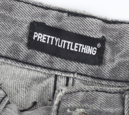 PrettyLittleThing Womens Grey High Rise Mom Jeans Size 4