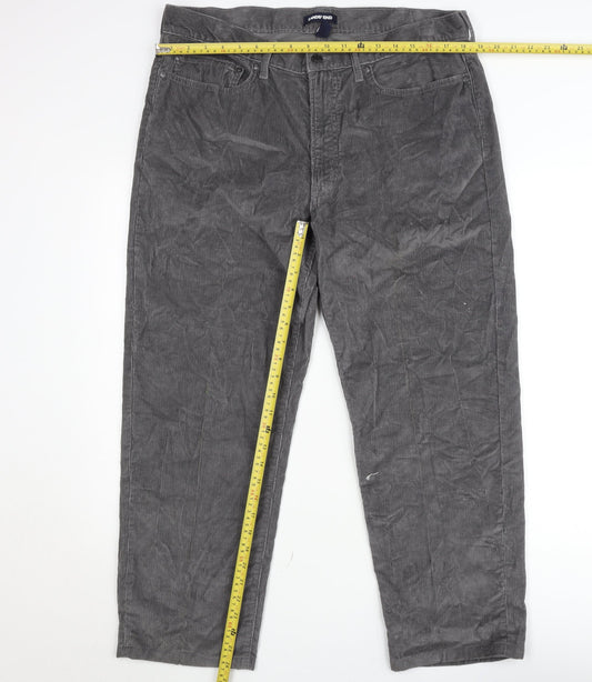 Lands' End Men's Grey Corduroy Trousers Size 36 Traditional Fit