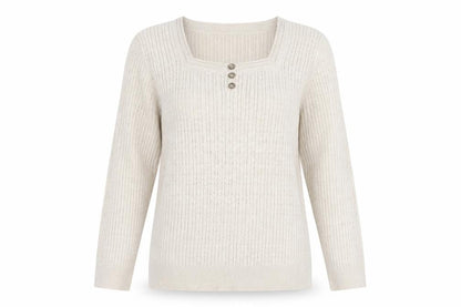 Country Casuals Womens Beige Cotton Blend Henley Jumper Size L