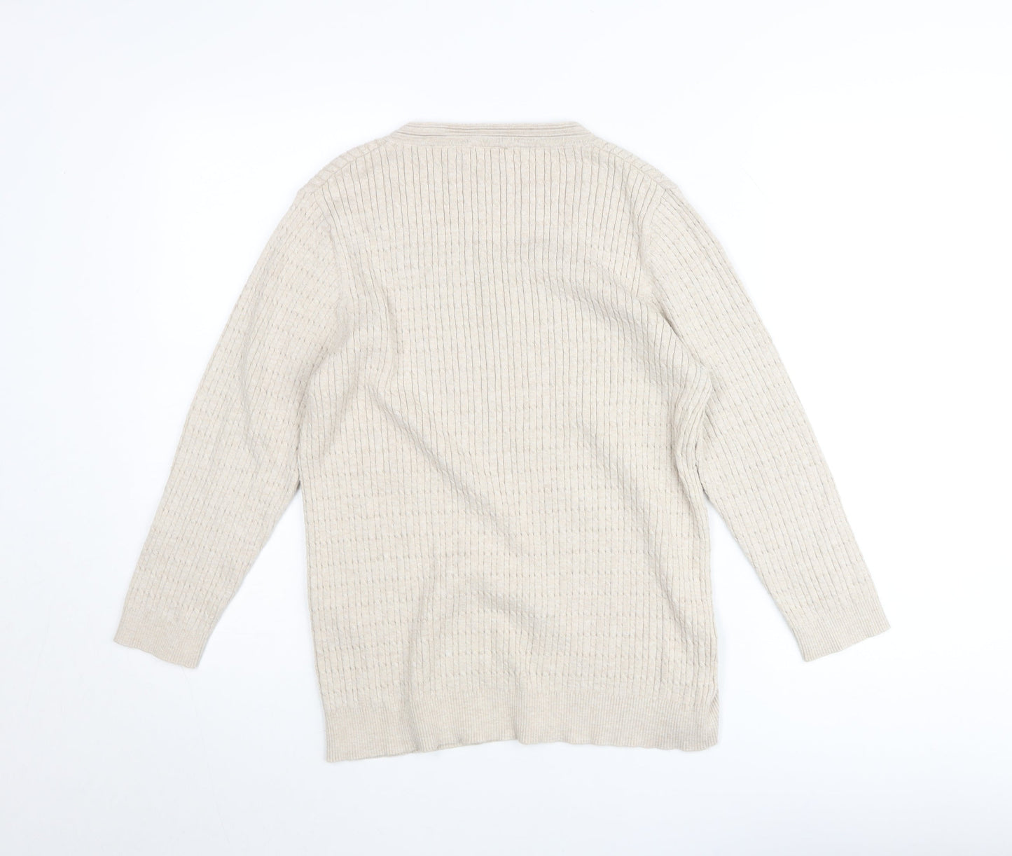 CC Womens Beige Cotton Blend Henley Jumper Size L