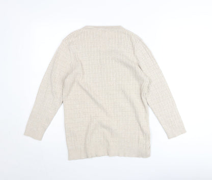 CC Womens Beige Cotton Blend Henley Jumper Size L