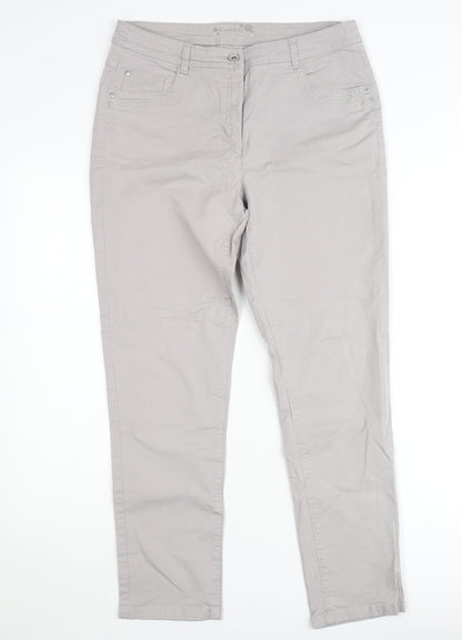 Canda Women's Beige Straight Leg Jeans Size 14 Regular Fit