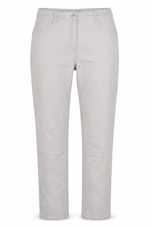 Front view of Canda Women's Beige Straight Leg Jeans, size 14, Regular Fit
