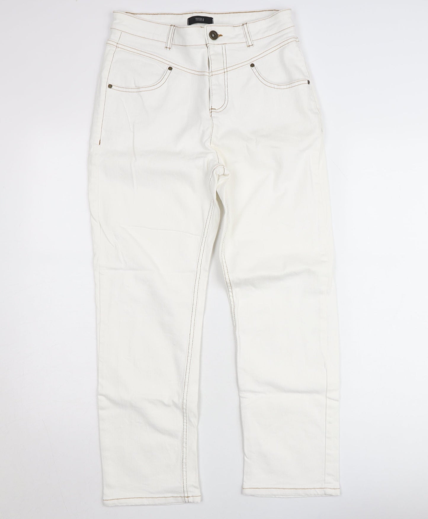 Yessica Premium Women’s White High Rise Straight Jeans Size 12