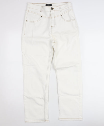 Yessica Premium Women’s White High Rise Straight Jeans Size 12