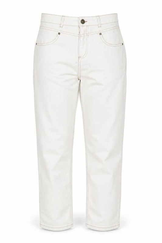 Front view of Yessica Premium Women’s White High Rise Straight Jeans, size UK 12