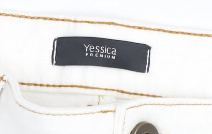 Yessica Premium Women’s White High Rise Straight Jeans Size 12