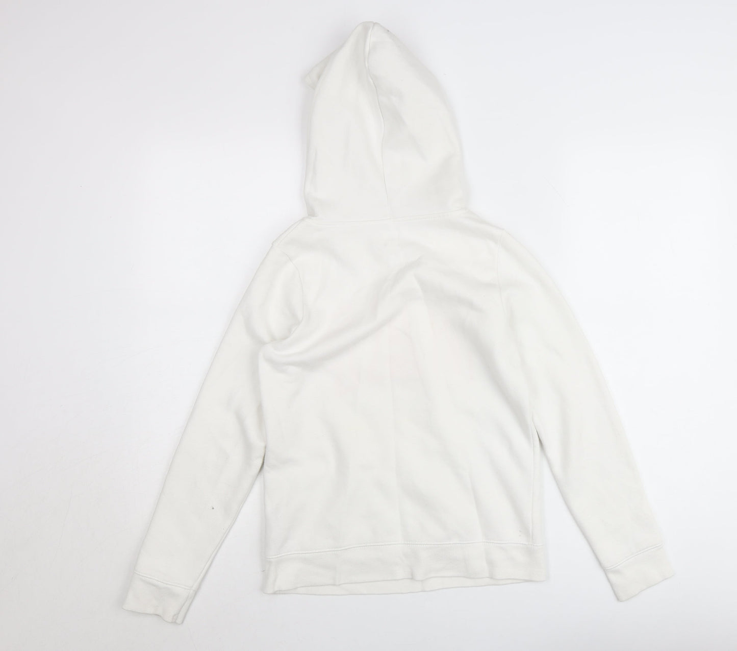 GAP Kids Girls White Logo Pullover Hoodie Size 14-16 Years Fleece