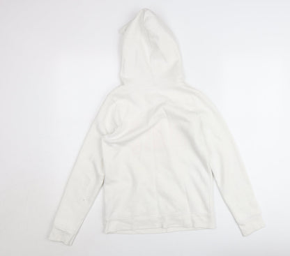 GAP Kids Girls White Logo Pullover Hoodie Size 14-16 Years Fleece