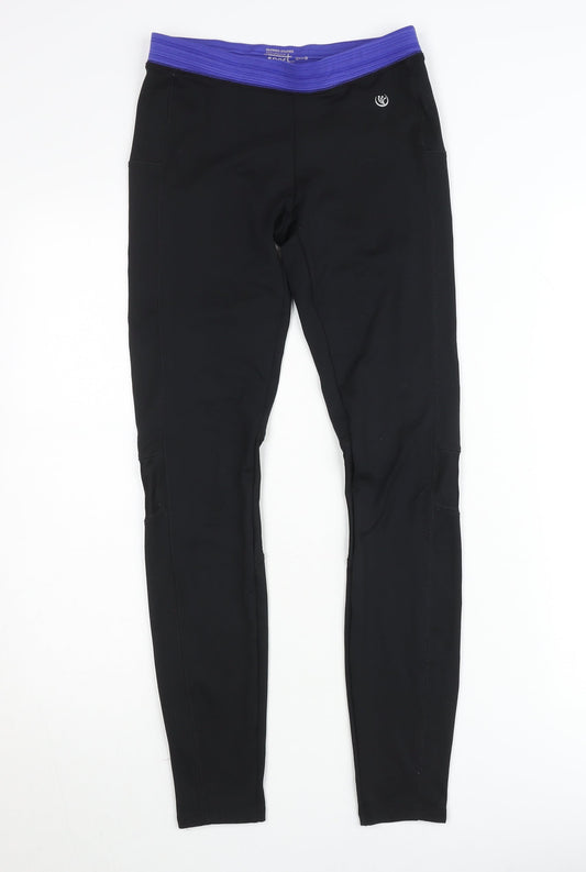 Additional front view of Dunnes Women Black Performance Ankle Leggings, size 8