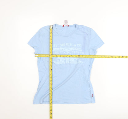 Levi's Womens Blue Basic Cotton Short Sleeve Crew Neck T-Shirt Size S