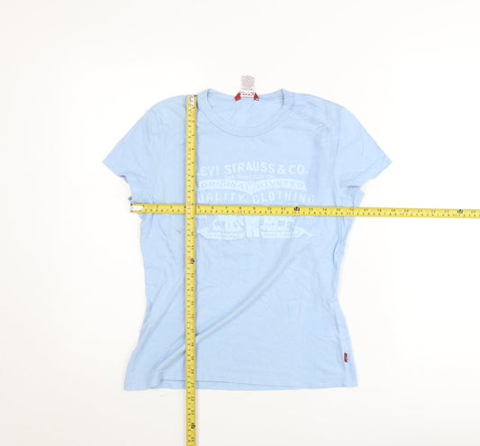 Levi's Womens Blue Basic Cotton Short Sleeve Crew Neck T-Shirt Size S