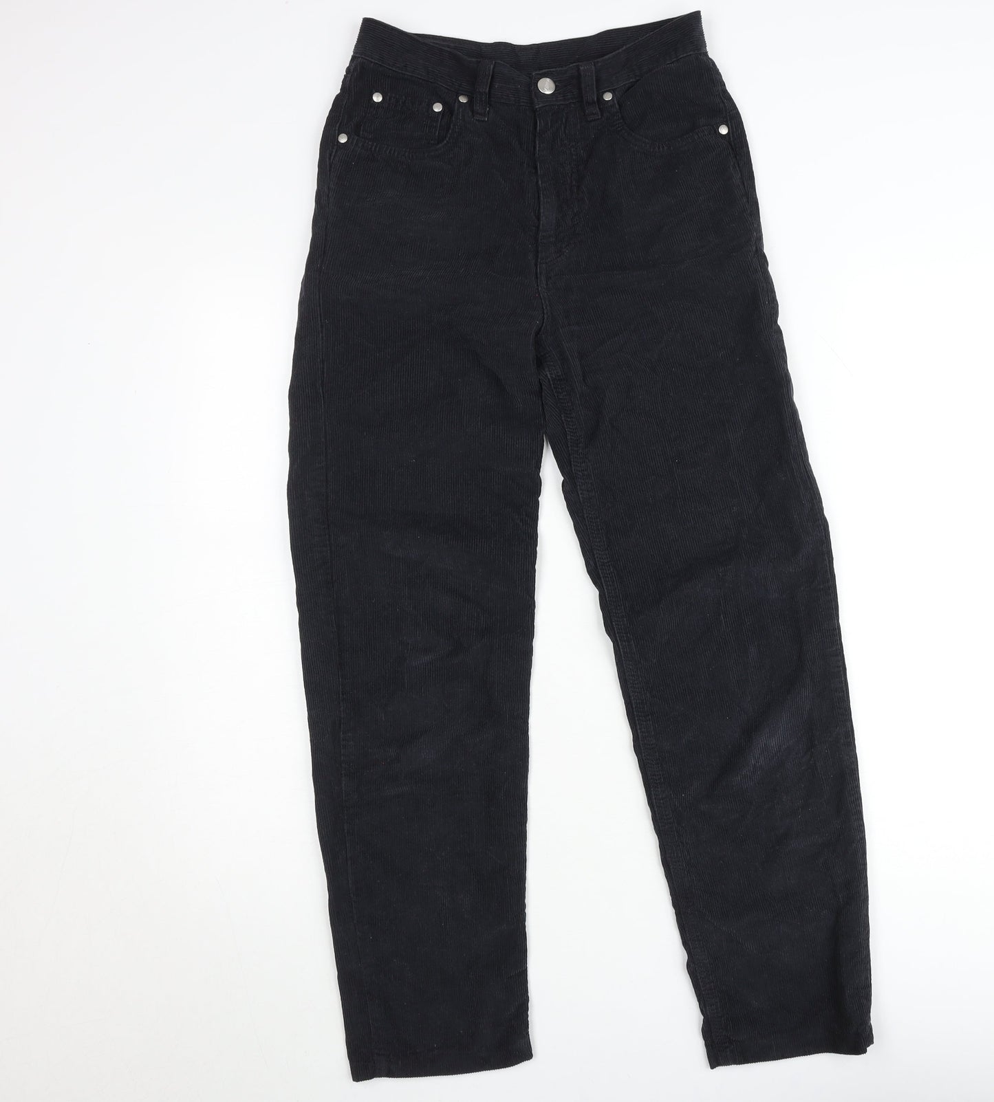 Vanilla Teens Black Corduroy High Rise Trousers Size 14