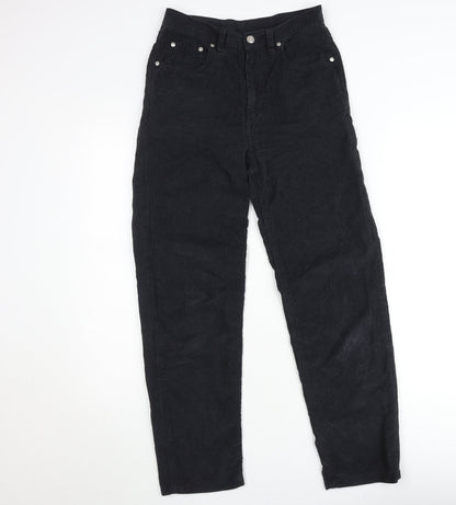 Vanilla Teens Black Corduroy High Rise Trousers Size 14