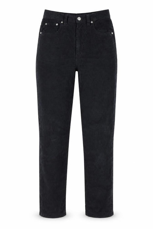 Front view of Vanilla Teens Black Corduroy High Rise Trousers, size 14
