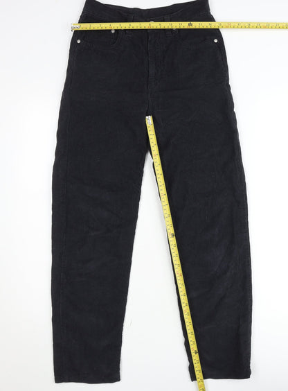 Vanilla Teens Black Corduroy High Rise Trousers Size 14