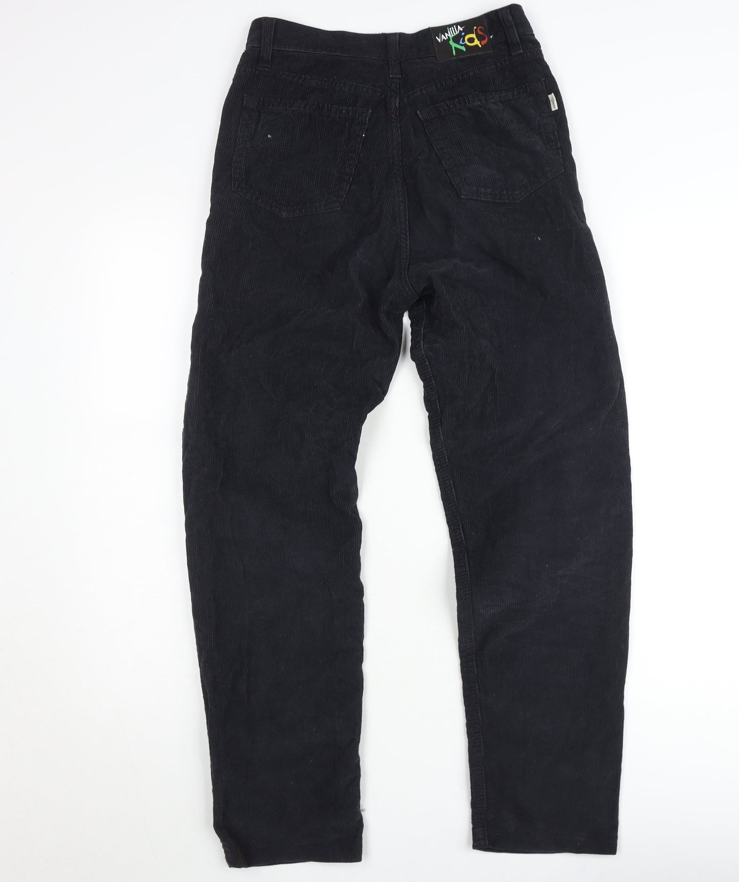 Vanilla Teens Black Corduroy High Rise Trousers Size 14