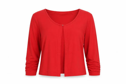 Dolcezza Women's Red Long Sleeve Jersey Blouse Size S