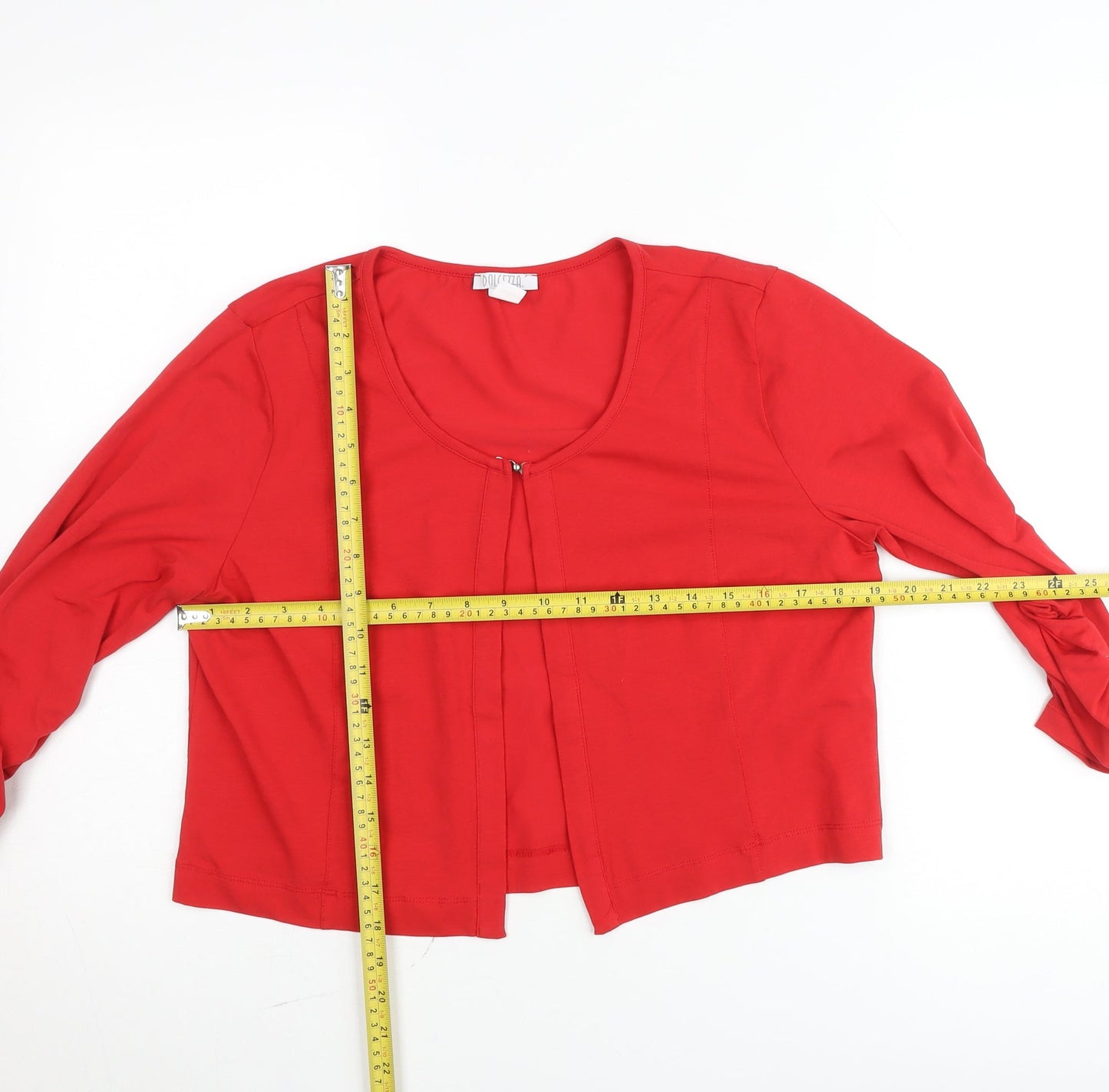 Dolcezza Women's Red Long Sleeve Jersey Blouse Size S