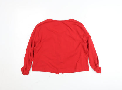 Dolcezza Women's Red Long Sleeve Jersey Blouse Size S