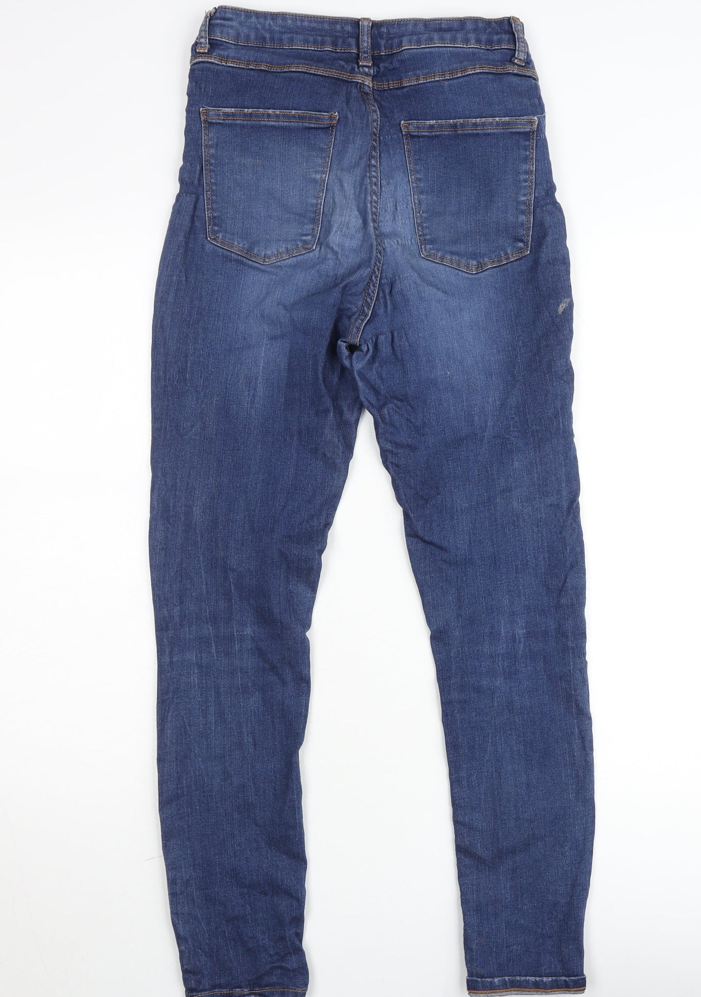 Zara Woman Blue Skinny High Rise Jeans UK 10 Womens Denim