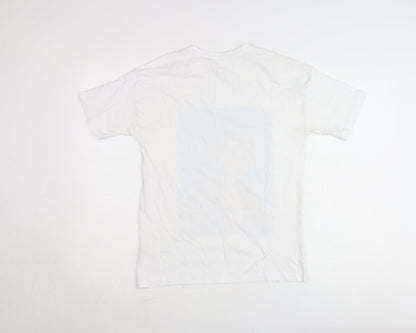 Savida Women's White Graphic T-Shirt 2XS Short Sleeve Cotton