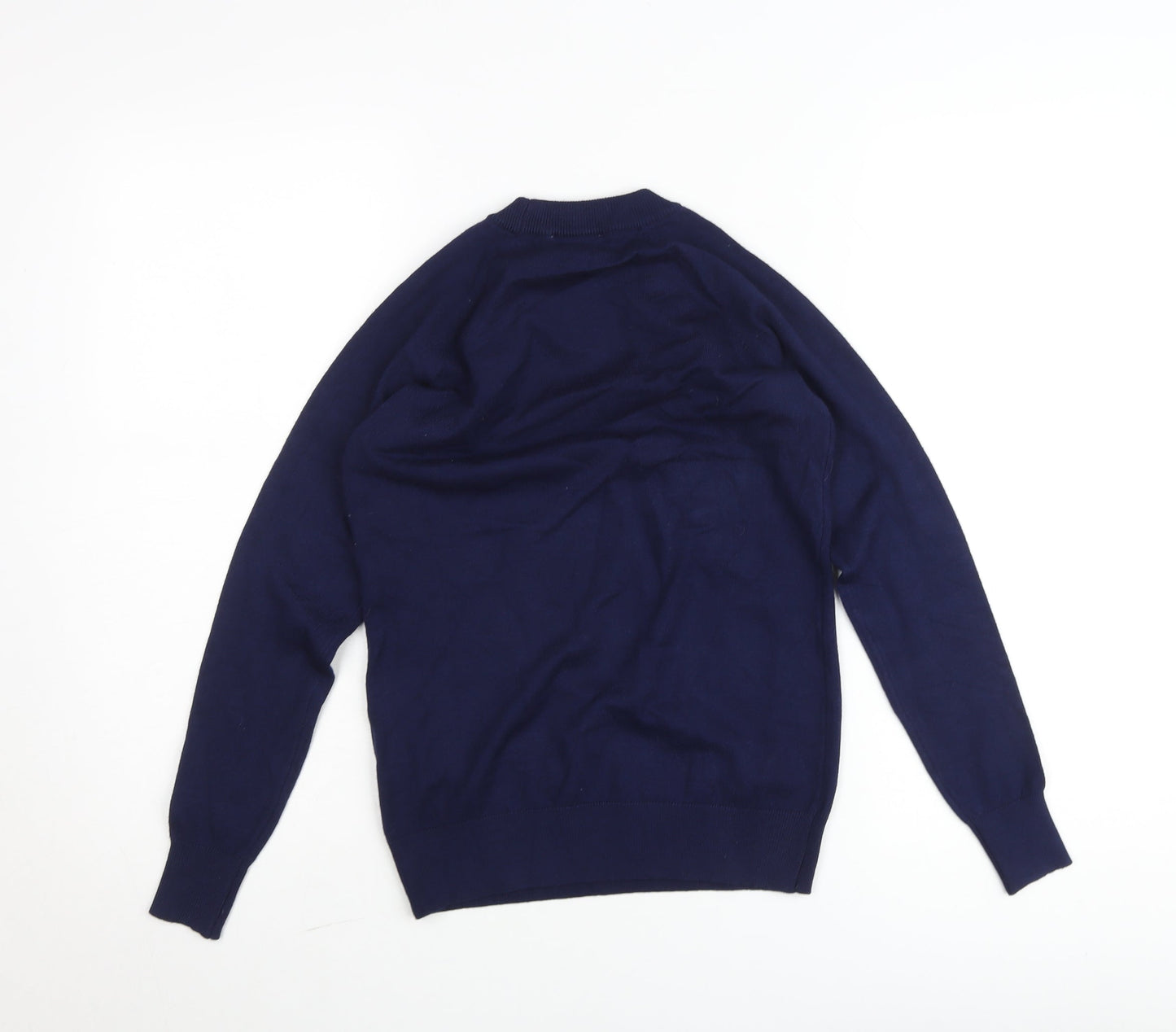 Savida Women's Blue Crew Neck Button Pullover Jumper Size 10