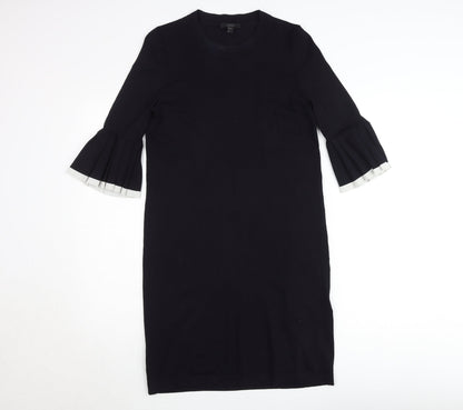 COS Women Black XS Shift Dress with Pleated 3/4 Sleeves