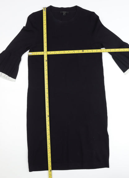 COS Women Black XS Shift Dress with Pleated 3/4 Sleeves