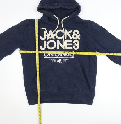 Mens UK Size L JACK & JONES Blue Pullover Hoodie