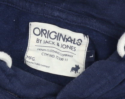 Mens UK Size L JACK & JONES Blue Pullover Hoodie