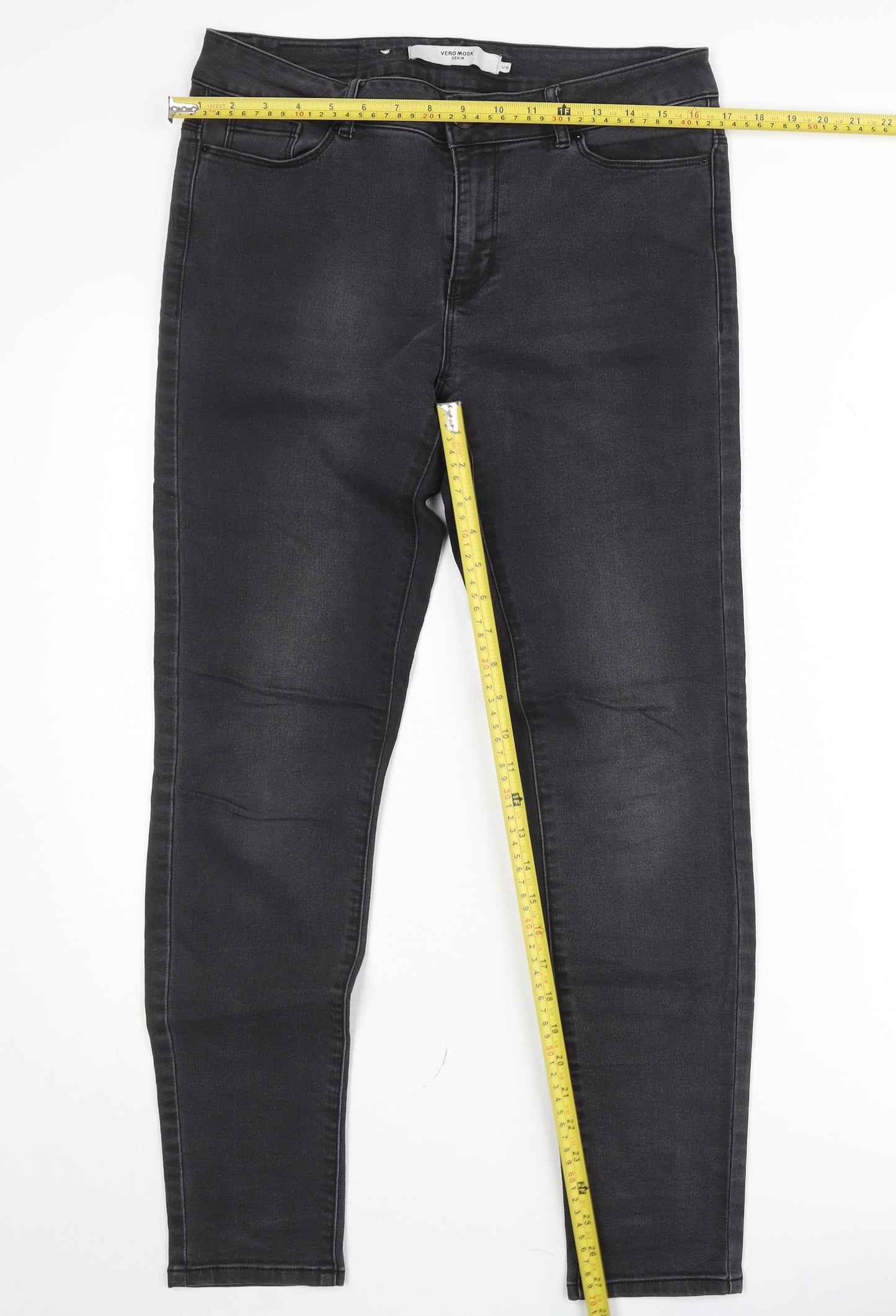 Vero Moda Women Black Skinny Stretch Denim Jeans Size L 30in