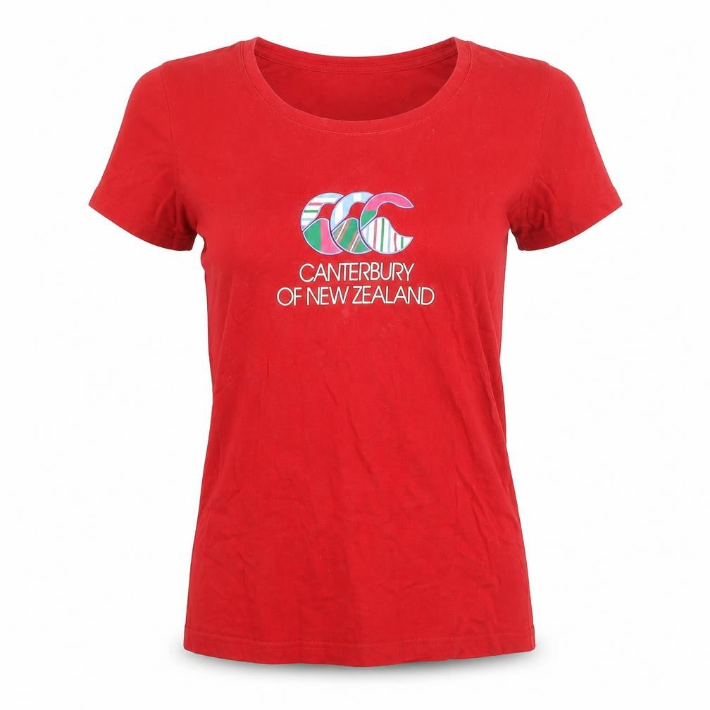 Canterbury Womens Red Size 8 Short Sleeve Sports T-Shirt