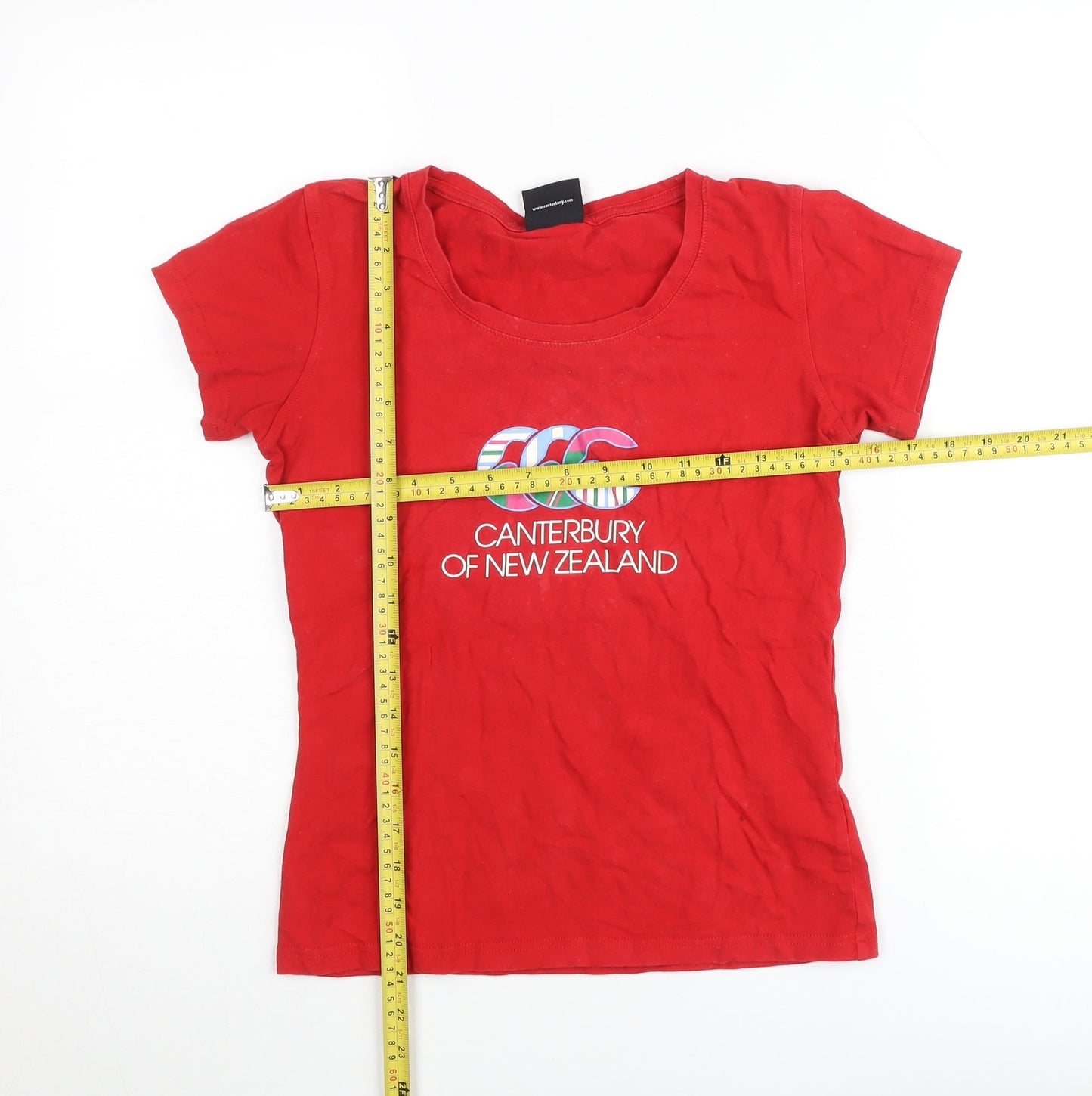 Canterbury Womens Red Size 8 Short Sleeve Sports T-Shirt