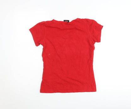 Canterbury Womens Red Size 8 Short Sleeve Sports T-Shirt