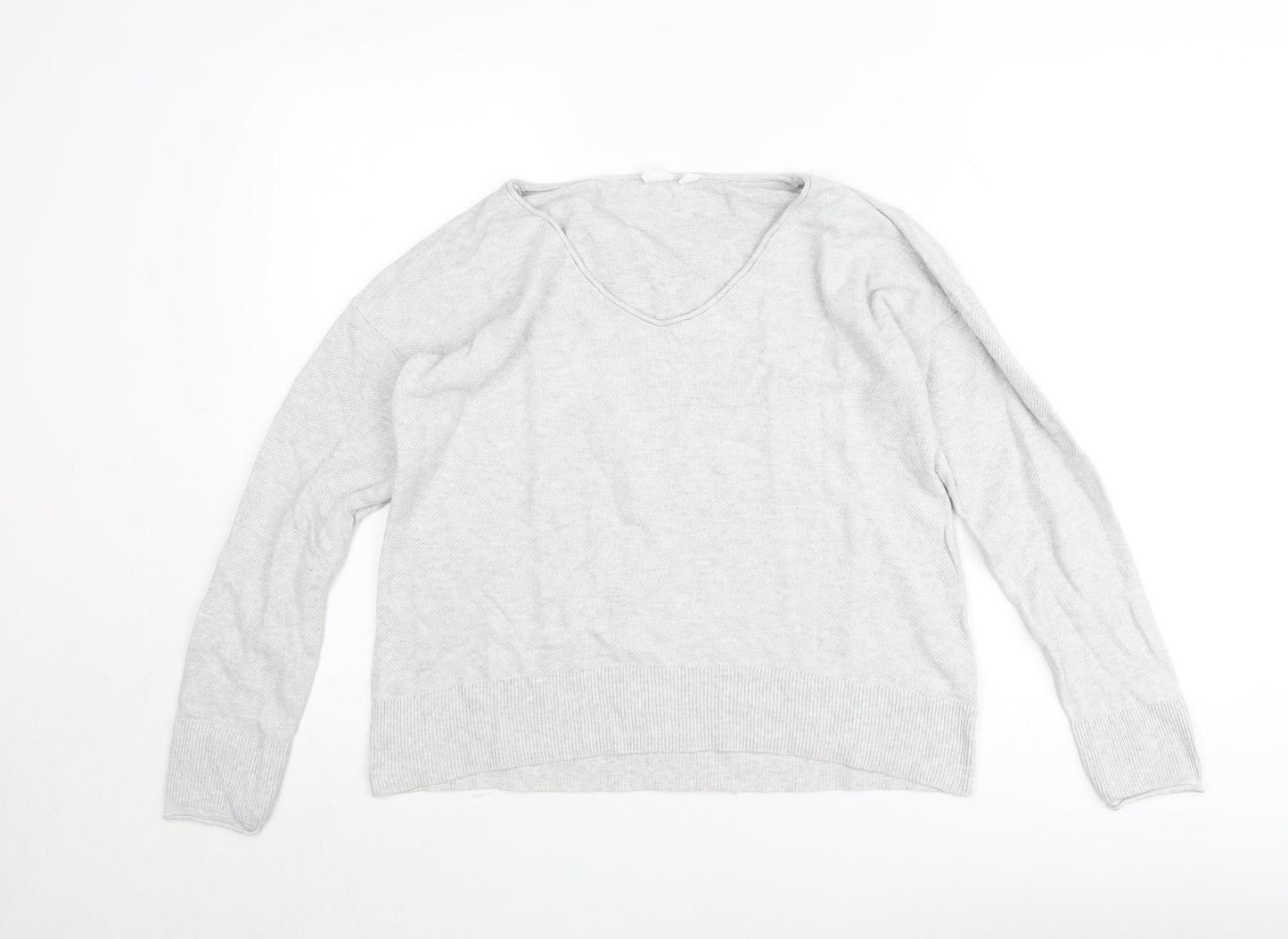 GAP Women’s Grey V-Neck Knit Jumper Size M Lightweight Pullover