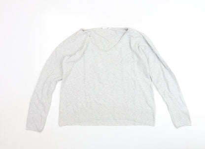GAP Women’s Grey V-Neck Knit Jumper Size M Lightweight Pullover