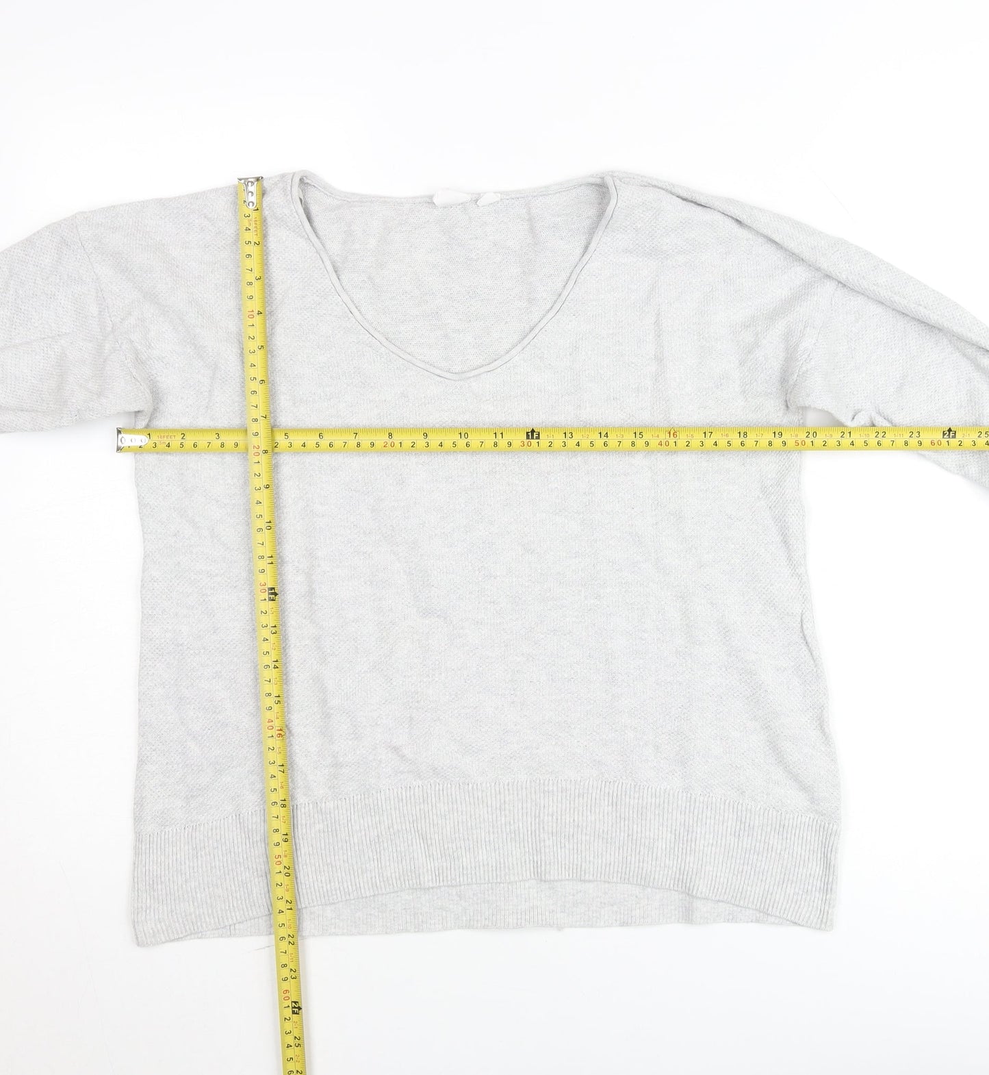 GAP Women’s Grey V-Neck Knit Jumper Size M Lightweight Pullover