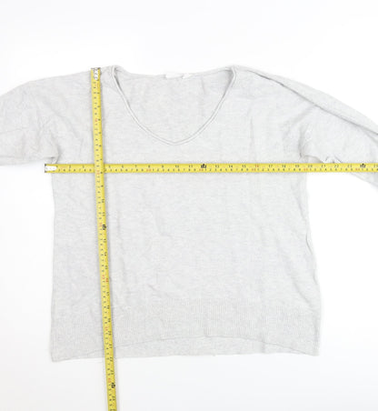 GAP Women’s Grey V-Neck Knit Jumper Size M Lightweight Pullover