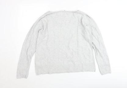 GAP Women’s Grey V-Neck Knit Jumper Size M Lightweight Pullover