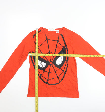 H&M Boys Red Marvel Spider-Man Long Sleeve T-Shirt Size 8-10 Years