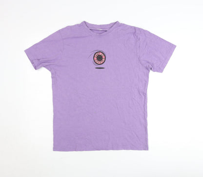 Dunnes Stores Women Purple Cotton Regular Fit T-Shirt M