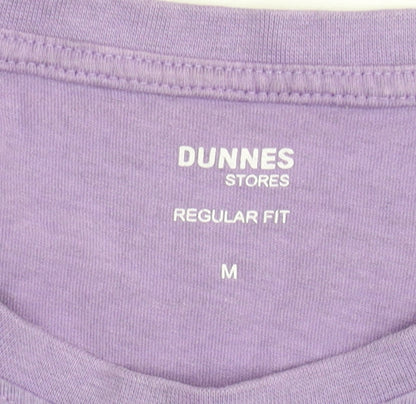 Dunnes Stores Women Purple Cotton Regular Fit T-Shirt M