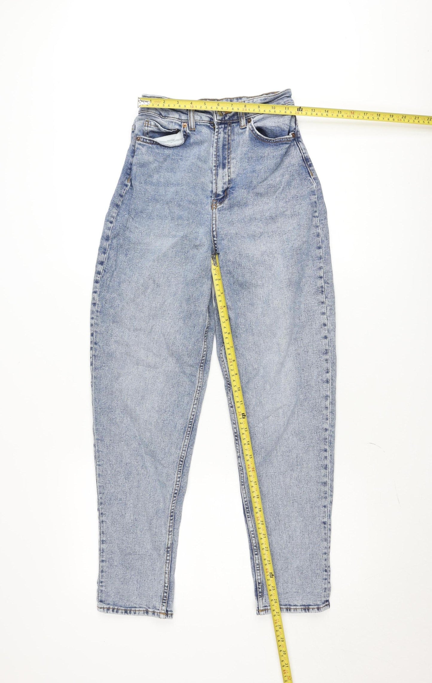 DIVIDED Womens Blue Mom Jeans Size 8 High Rise Relaxed Fit Denim