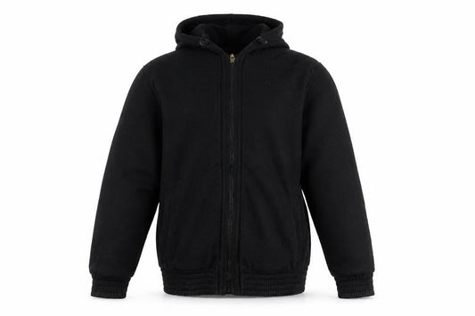 LA Gear Men's Black Hooded Full Zip Track Jacket Size 104 Cotton Blend