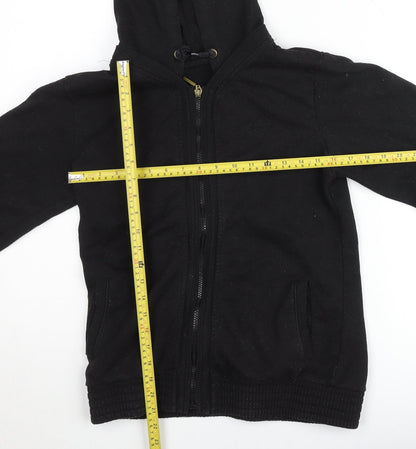 LA Gear Men's Black Hooded Full Zip Track Jacket Size 104 Cotton Blend