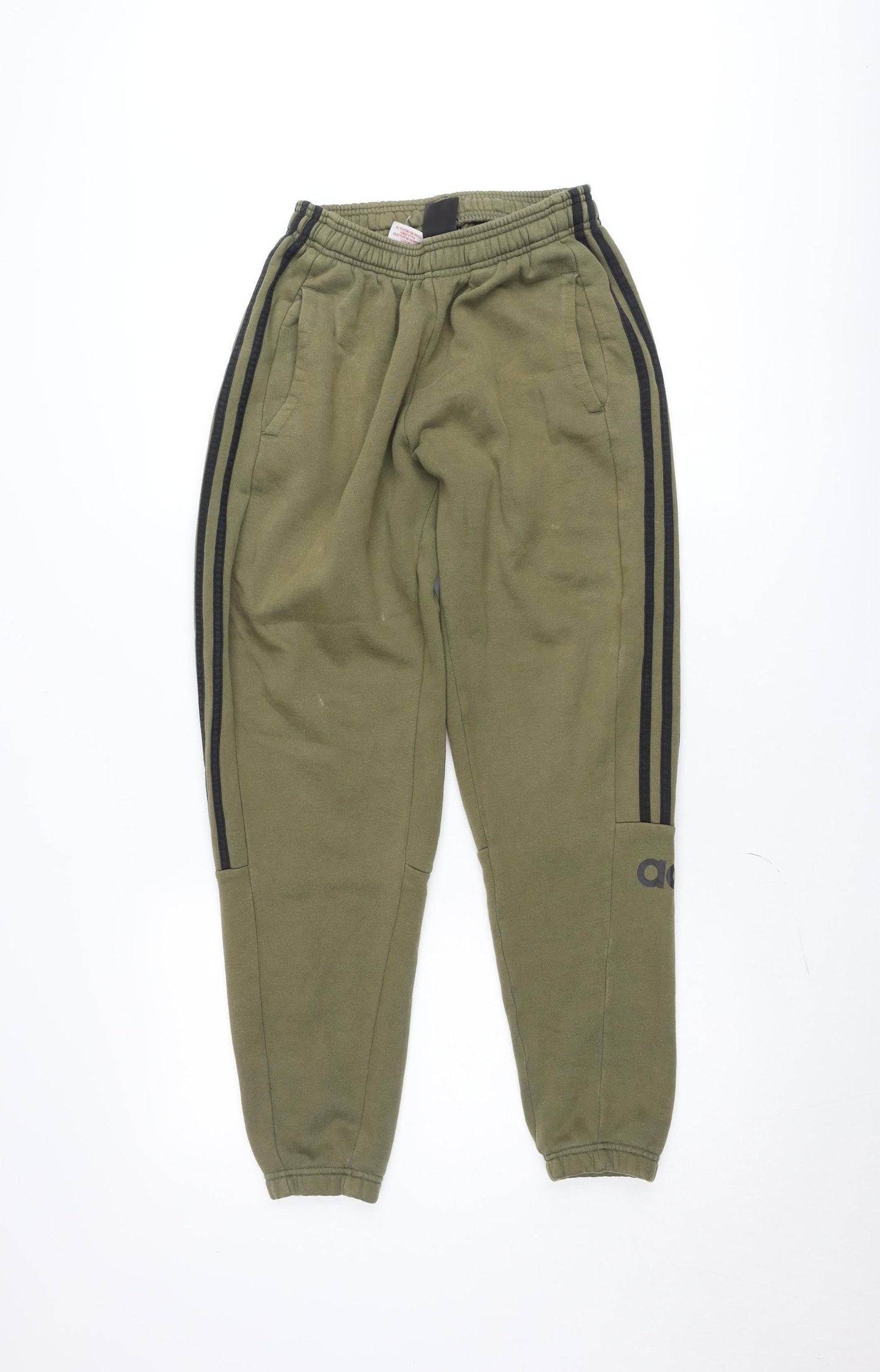 Adidas Teen Green Jogger Sweatpants 164cm Regular Fit Fleece Trousers