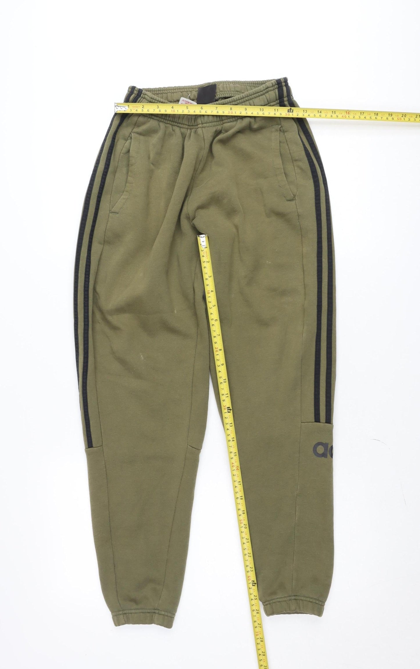 Adidas Teen Green Jogger Sweatpants 164cm Regular Fit Fleece Trousers